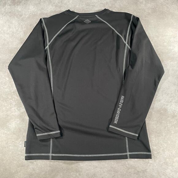 Vintage Harley Davidson Motorcycles Biker Long Sleeves Cold Black T-shirt - Picture 2 of 7